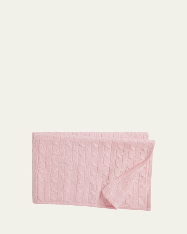 Girl's Cashmere Cable-Knit Baby Blanket